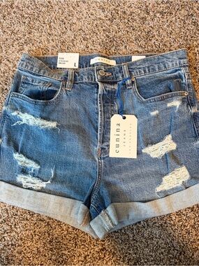 ⚡️NWT Boutique Women's Distressed Denim Shorts in Medium Blue